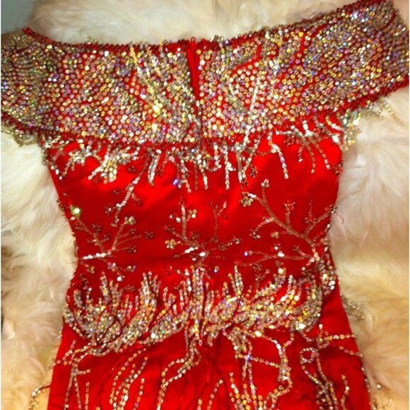 Couture Luxury Designer Wedding Evening Swarovski Crystals Runway Cocktail Dress - Picture 8 of 15